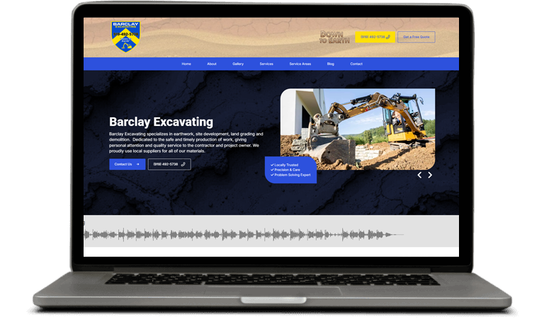 Barclay Excavating website