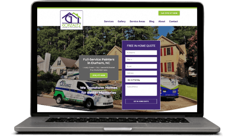 Gonzalez Painters & Contractors live website screenshot