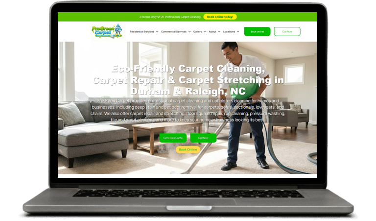 Pro Green Carpet website