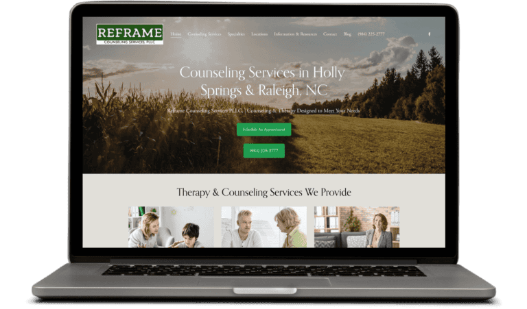 Reframe Counseling Services live website screenshot